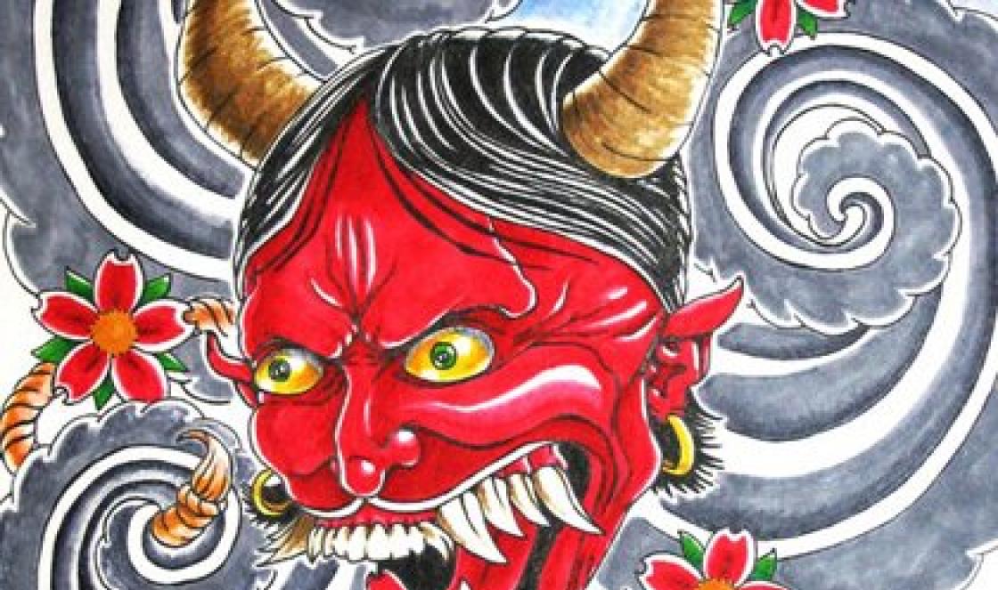 Meaning of mask tattoo Japanese red mask