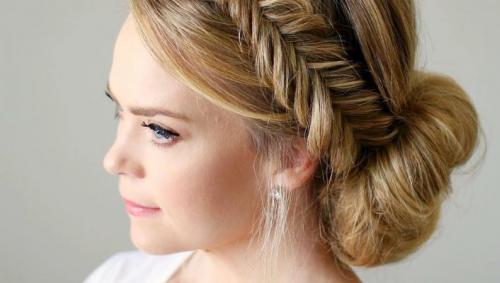 Hairstyles with elastic bands for medium hair