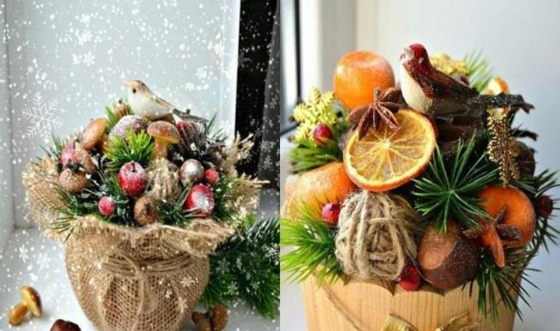 How to make New Year's bouquets from candies Do-it-yourself bouquet of fir branches