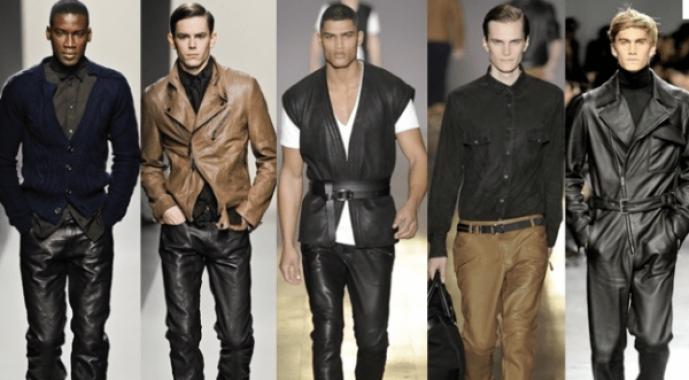 Hooligan styl založený na kožených kalhotách pro stylové muže