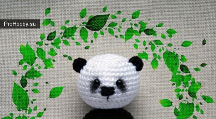 Modello e descrizione del giocattolo panda all'uncinetto