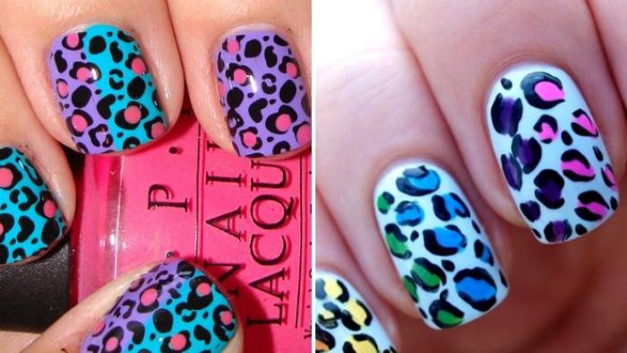 Technique for creating leopard manicure Leopard design