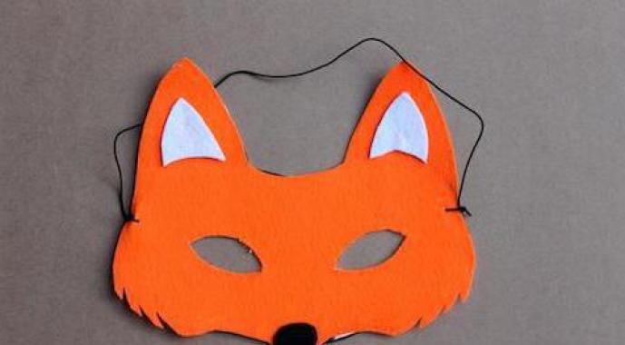 Dětská papírová řemeslná liška DIY lepenková liška