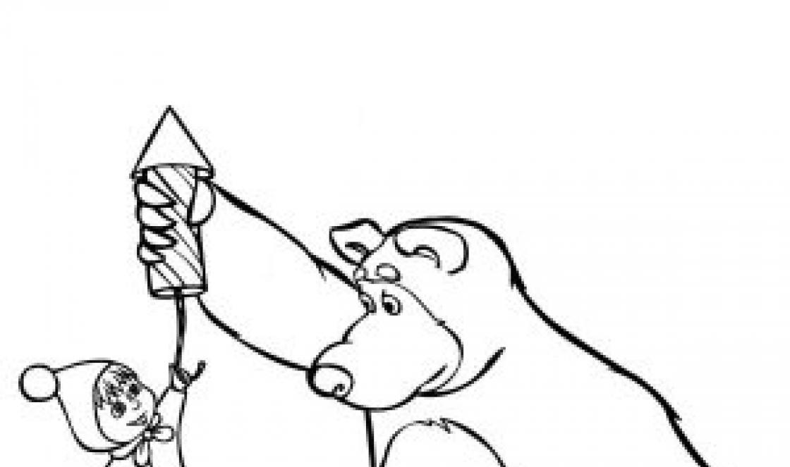 Coloring pages from the cartoon Masha and the Bear Masha and the Bear coloring book for children